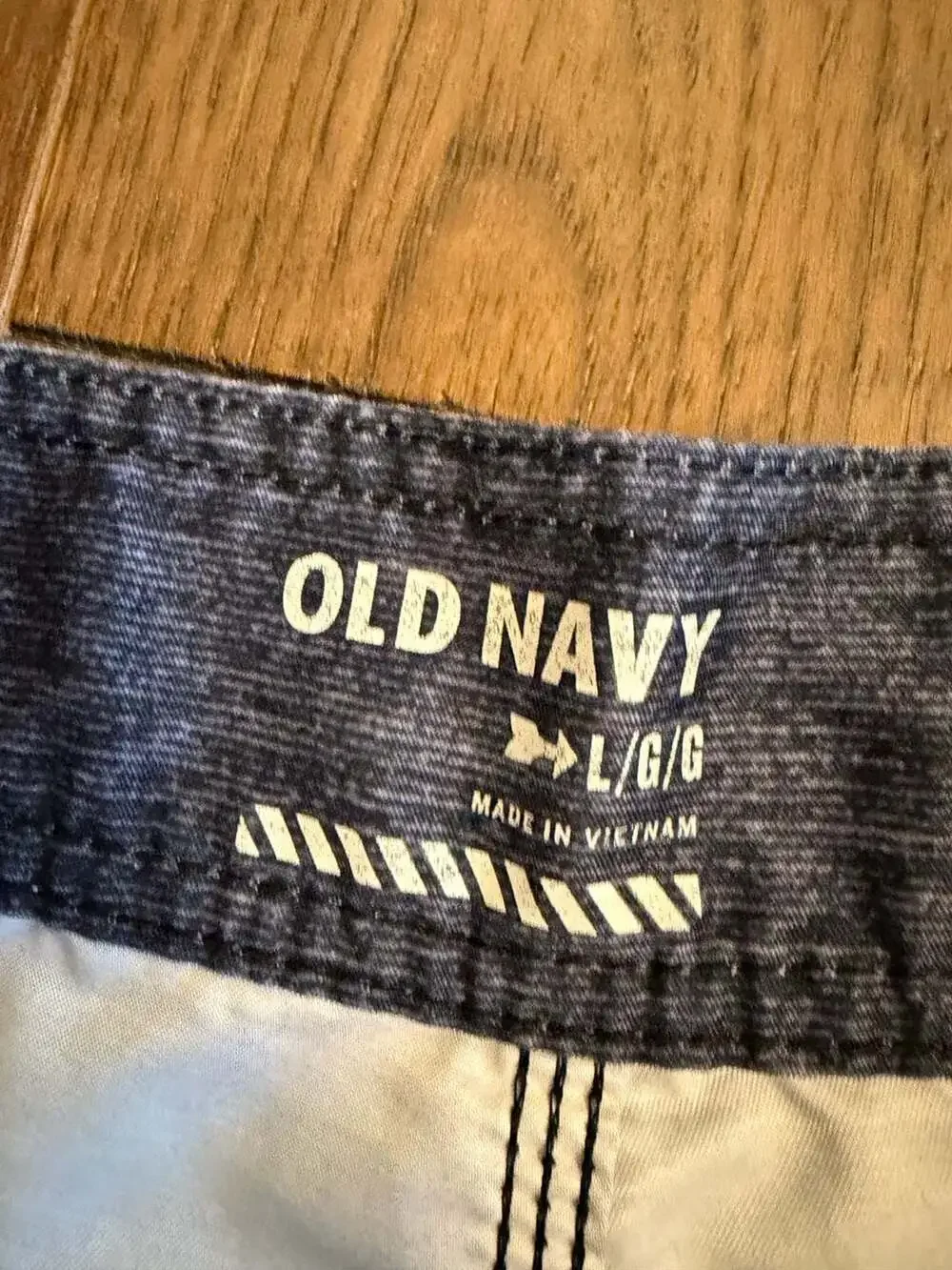 Old Navy Swim Shorts Size L Blue Heather Drawstring Cargo Pocket